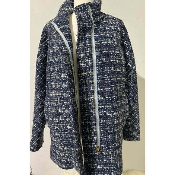 J.Crew Factory Tweed city coat size 14 - Picture 7 of 9